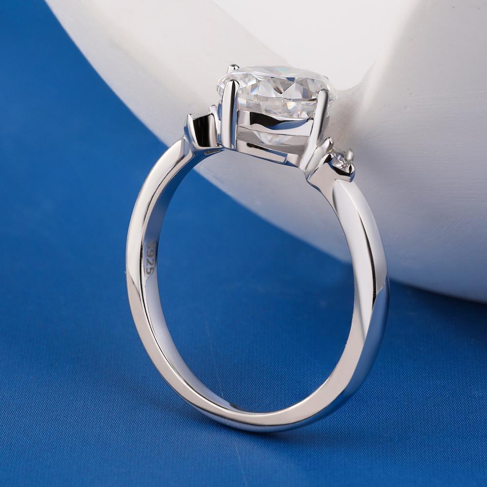 2CT Oval Cut Full Moissanite Engagement Ring 100%   CopperWedding Promise Bands for Women Jewelry Anniversary Gift