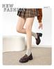 Women's Sheepskin Camellia Chunky Heel Loafers - High Platform Black with Gold Buckle (Height Increasing, Autumn/Winter 2025 Collection)