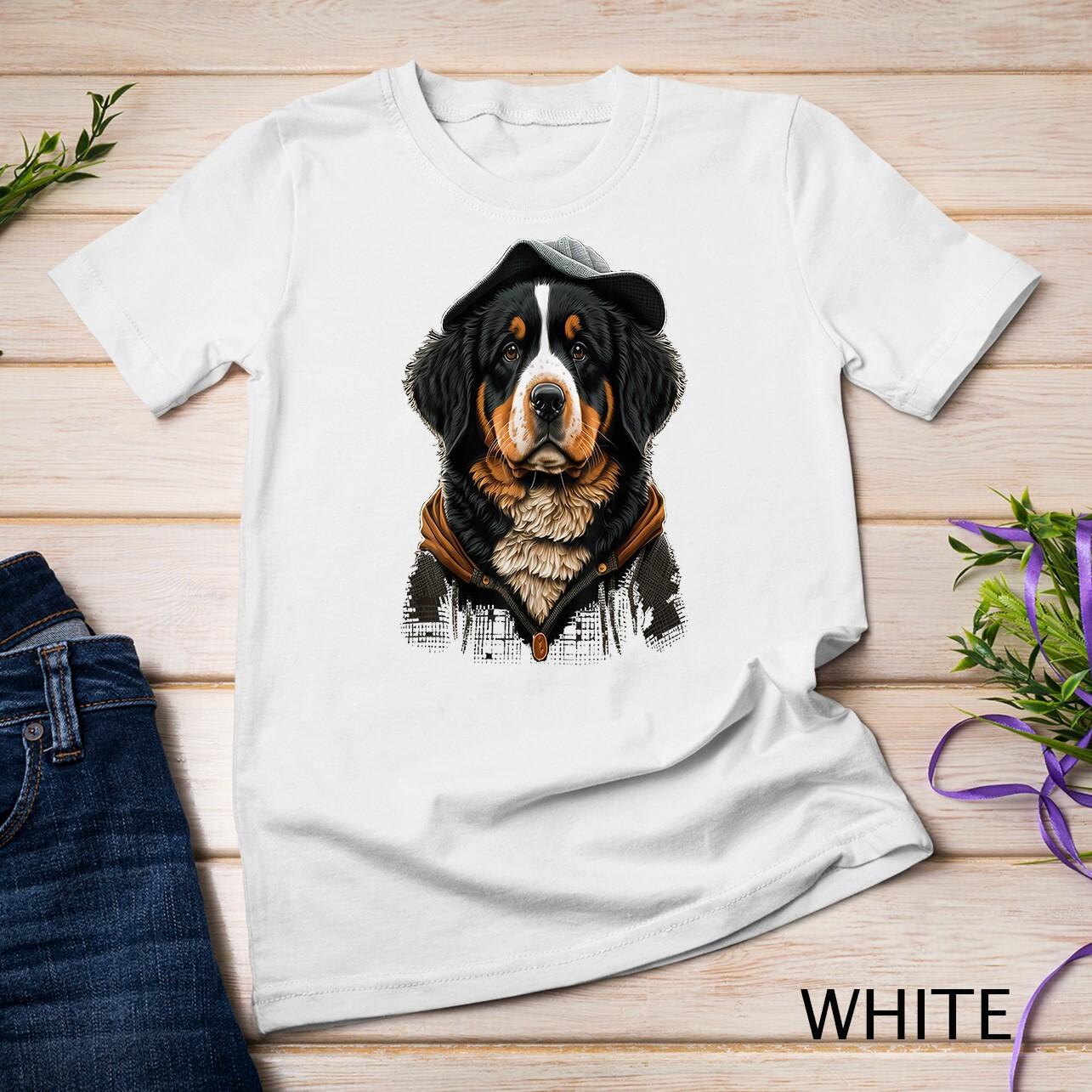 Cute Bernese Mountain Dog on Bernese Mountain Dog Lover Unisex T-Shirt Mens Womens Tees Top M