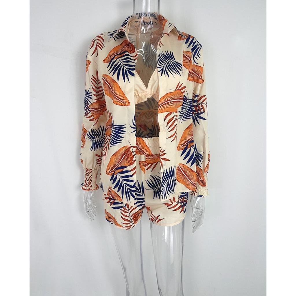 Women's Sexy Three Piece Suit,Beach Fashion Shorts Suit