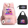 Cartoon Demon Hunters Printed Backpack Lunch Bag Pencil Case for Children Student Schoolbag Girl Kid Gift Women Travel Bag