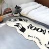 Modern Minimalist Black And White Runner Rug Soft Polyester Carpet For Bedroom Bedside Hallway Home Decor