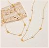 18K Gold Plated CZ Bow Knot Station Necklace for Women, Anti Tarnish Waterproof Stainless Steel Chic Coquette Jewelry