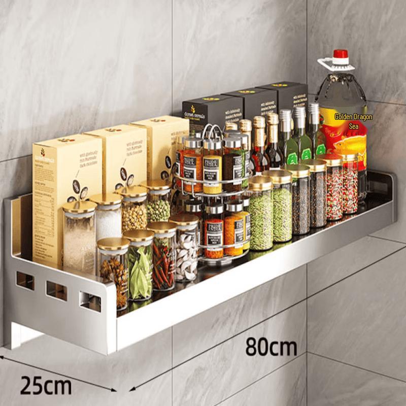 304 Stainless Steel No-Punch Wall-Mounted Kitchen Rack