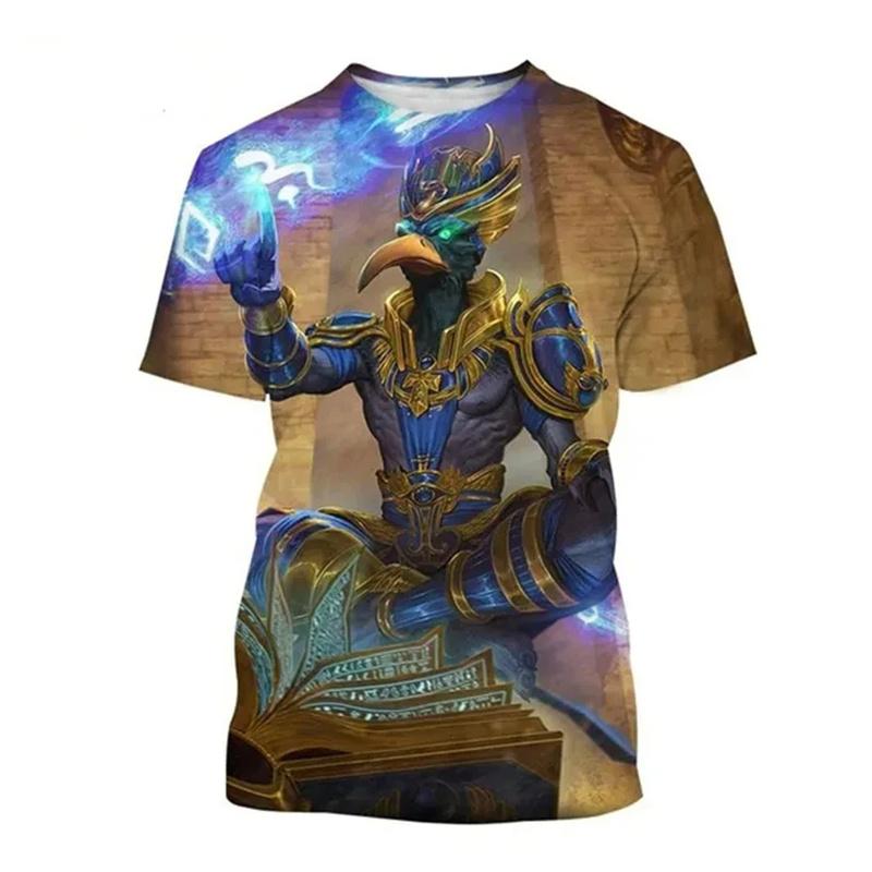 3D Printed Ancient Egypt T-Shirt Men Women Pharaoh Pattern T Shirts Summer Oversized Harajuku Round Neck Tees Short Sleeve Tops