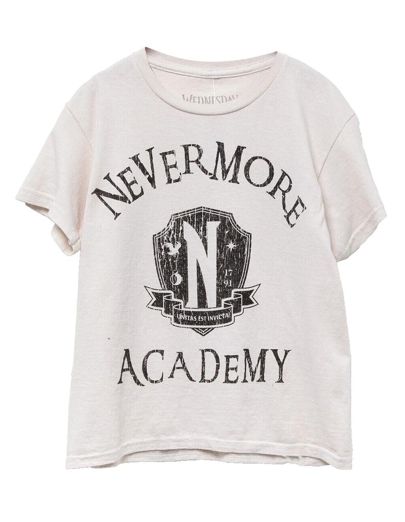 WEDNESDAY Addams Nevermore Youth Girls Boyfriend Fit Ivory Shirt New S, M, L