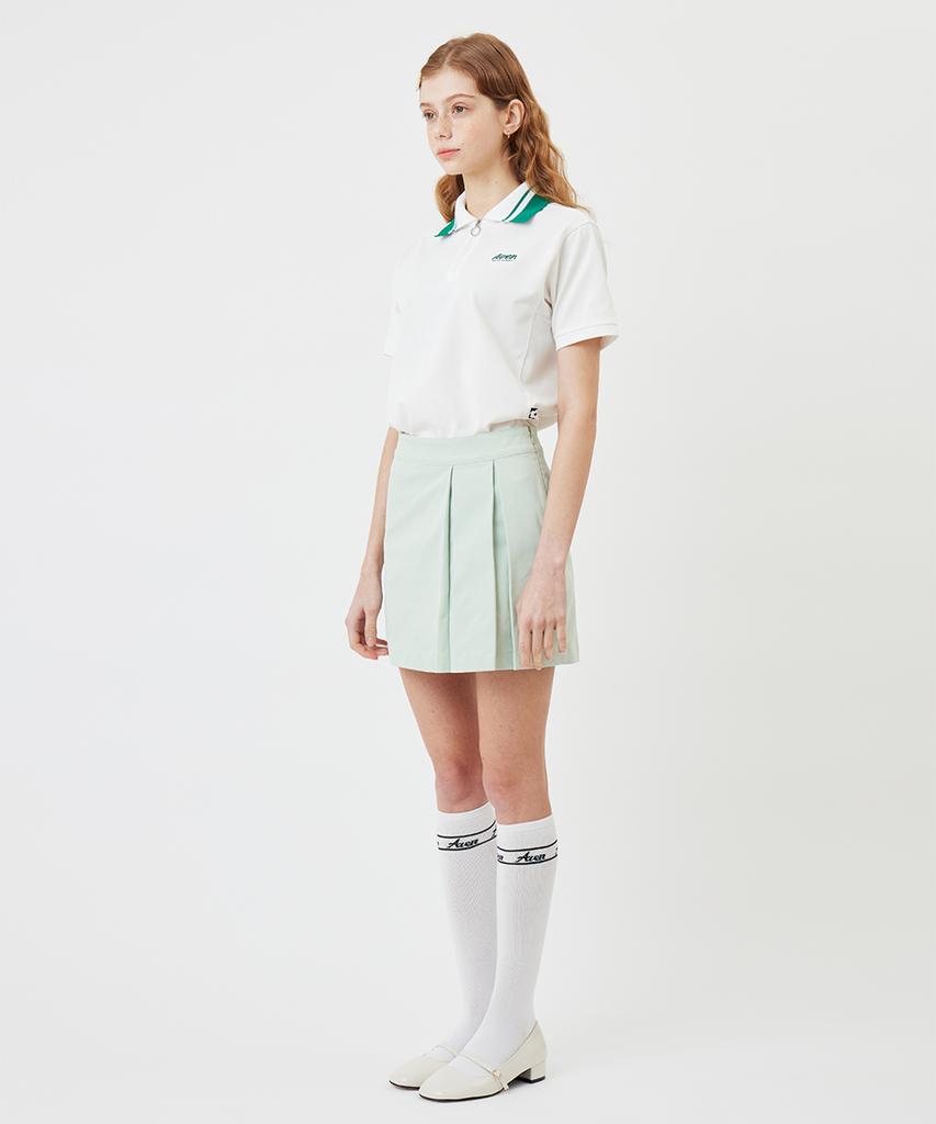 AVEN Zip-Up Polo Shirt White
