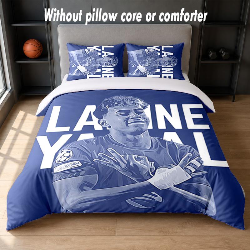 Lamine Yamal Design Bed Bedding Set 1 Duvet Cover + 2 Pillowcases Soft Breathable Household Bed Linens