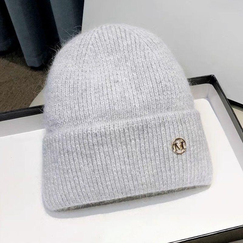 Knitted Hat With Thick Velvet For Women, Warm And Versatile, Big Head Circumference, Head Cover, Ear Protection, Cold Hat