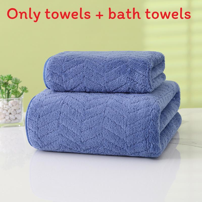 Coral Fleece Towel Set With Solid Color For Home Use And Gift Giving