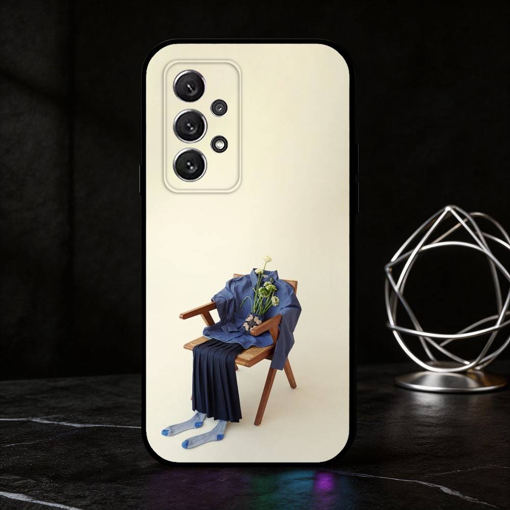 C-Creative portrait art phone Case For Samsung S25,24,21,22,23,30,Ultra,20,Plus,Fe,Lite,Note Soft Black Cover