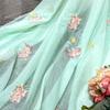 Printing Silk Chiffon Fabric Koi Carp Embroidery Fabric Tulle Handmade DIY Chinese Ancient Hanfu Stage Dance Dress Wedding Decor