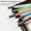 Dual-Ended Rhinestone Nail Art Pen with Silicone Tip for Pearlescent Design and Outlining
