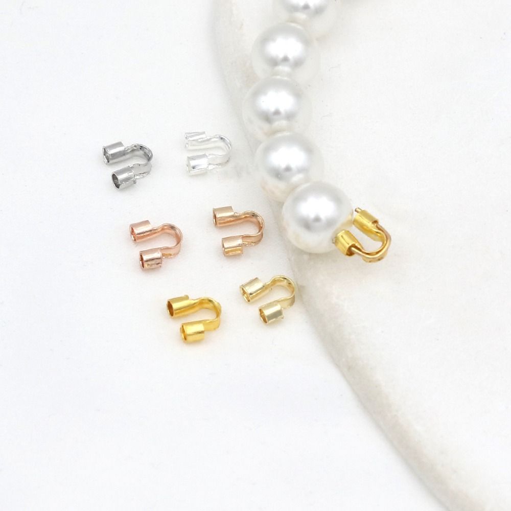 100Pcs 14/18K Gold Plating Wire Guards for Jewelry Making U Shape Connector for Jewelry Jewelry