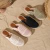 Slipper mesh espadrilles outdoor bohemian beach sandals ankle strap high heel pumps comfort csaual lady mule shoes