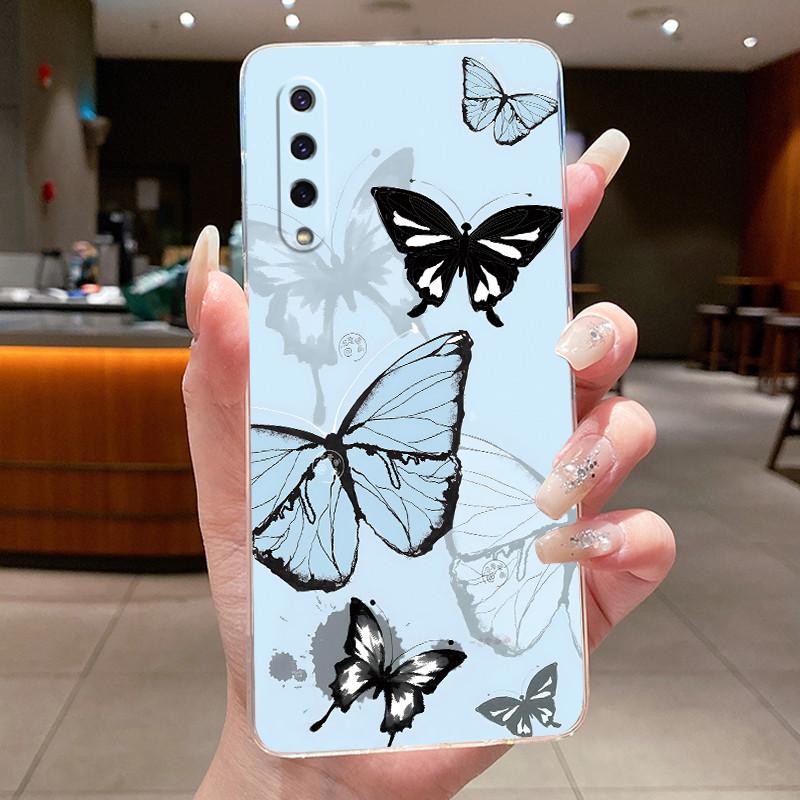 For Xiaomi Mi 9 Lite Case Clear Luxury Fashion Butterfly Flower Soft TPU Silicone Cover For Xiaomi9 9Lite Transparent Phone Case