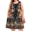 Sleeveless Dress Summer New Beach Hawaiian Print Loose Vest Skirt With Pockets