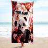 1PC Custom Name Panda Cherry Blossoms Beach Towel Highly Absorbent And Sand-Resistant Towel for Swimming, Pool, Yoga, And Travel Lightweight