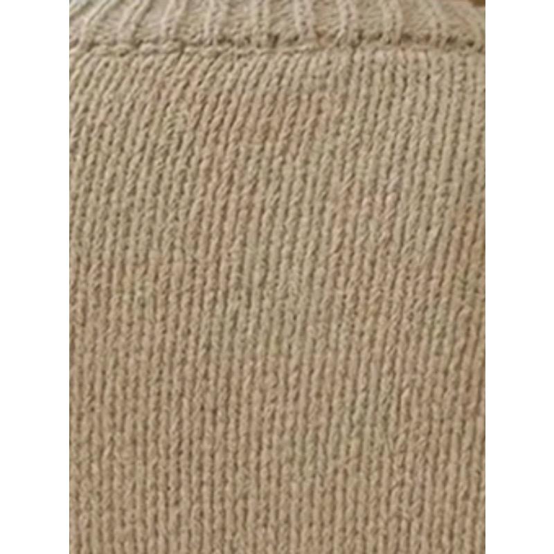 Ribbed Knit Oversized Sweater Crew Neck Soft Warm Versatile Fall Daily Wear Top