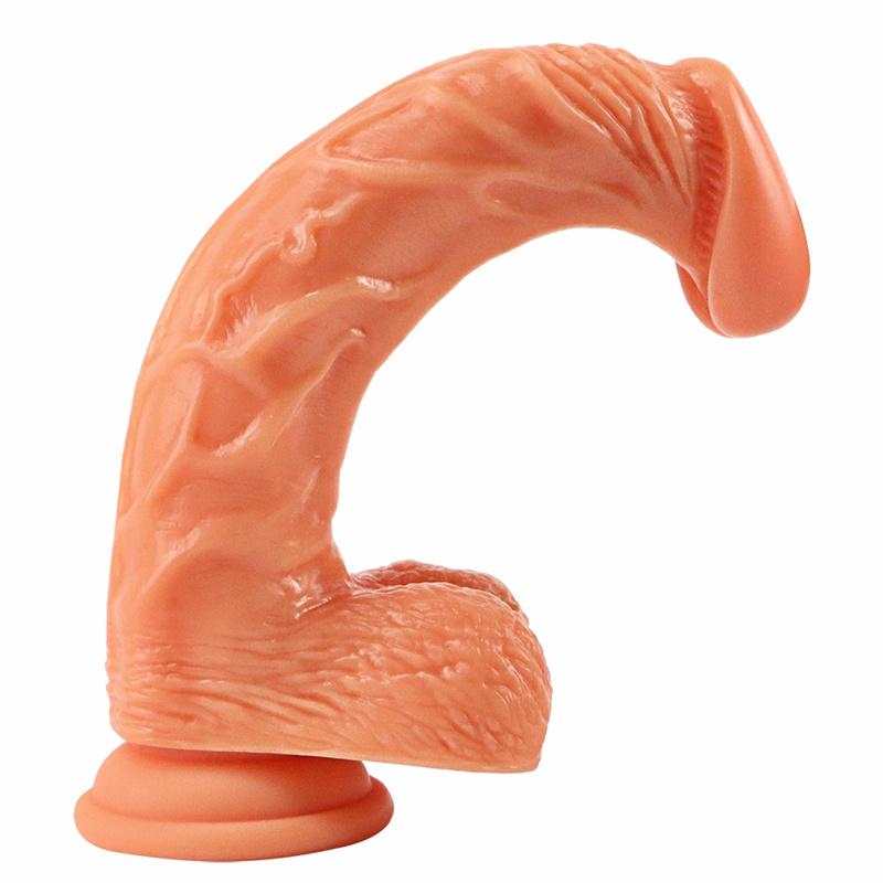 Soft Elbow Double Layer Liquid Silicone Penis Large Simulation Female Masturbation Device Manual Adult Sex Products