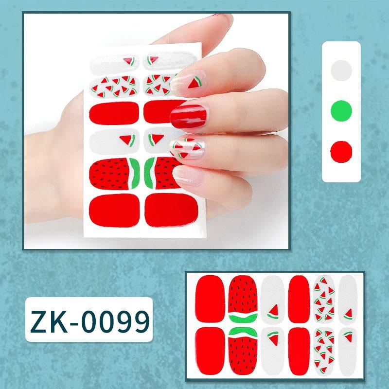 12-finger White No-Bake Nail Decal Fully Coated with Waterproof Long-lasting Nail Patch Simple Wind Nail Polish Adhesive