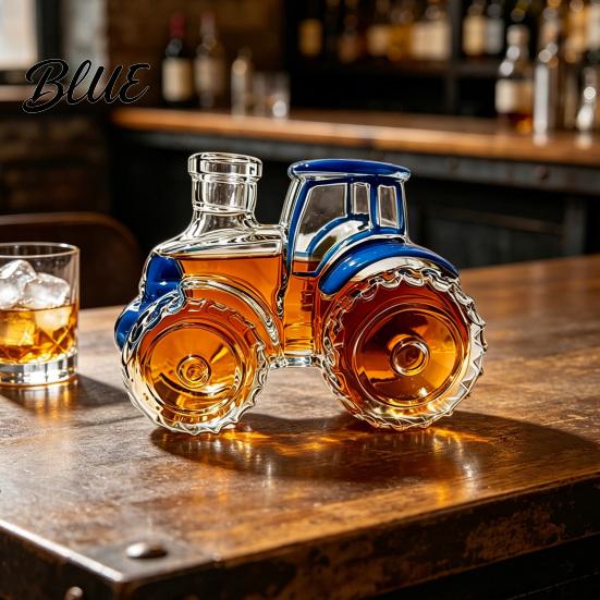 Bar Bottiglia Decorativa Forma di Trattore Bottiglia di Whiskey Forma di Veicolo Contenitore in Vetro Decanter Trasparente per Vino Fiaschetta per Liquori per Casa Cucina con