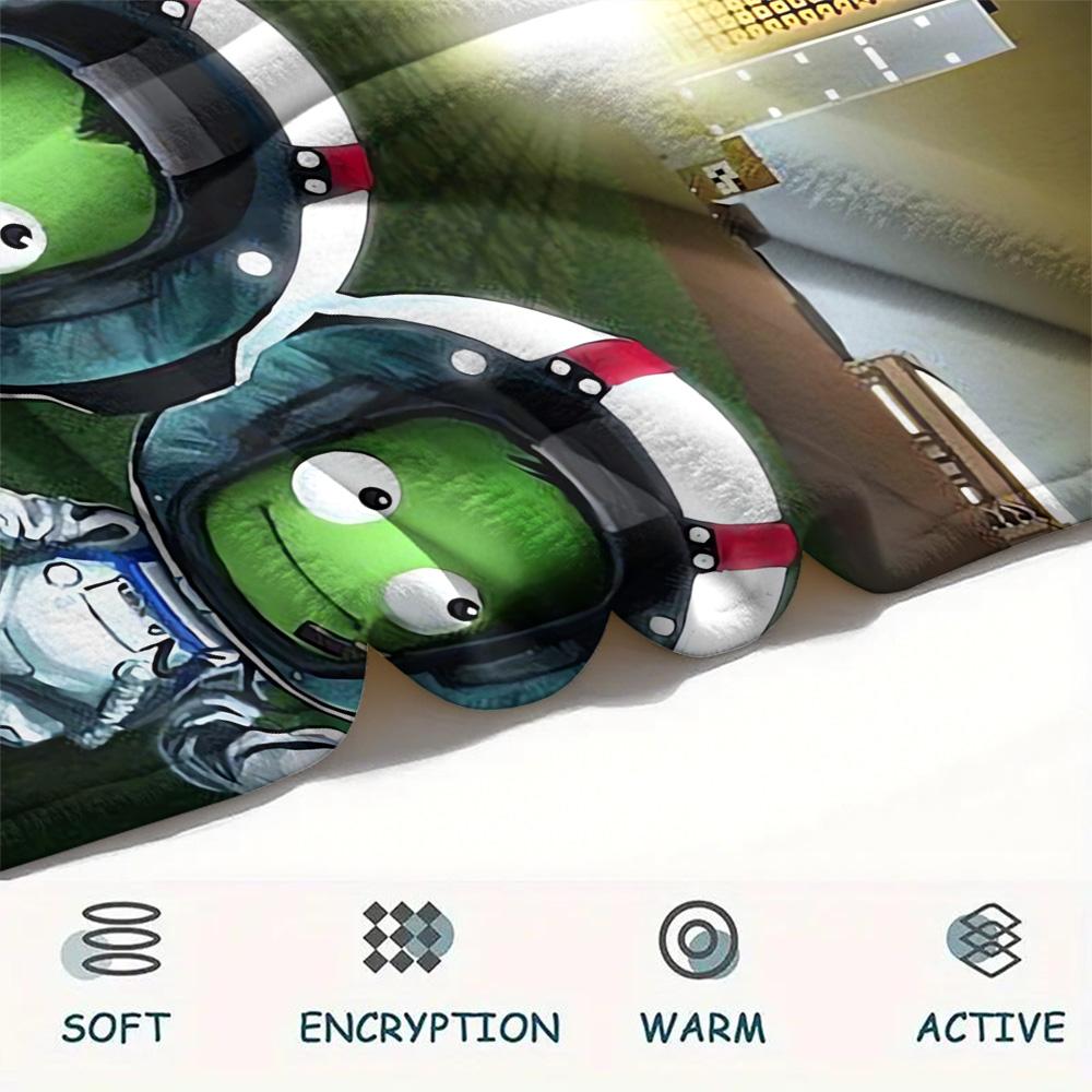 1Pc Alien Earth Print Flannel Blanket, High Quality Comfortable for All Seasons, Home Decor, Warmth and Comfort, Perfect for Christmas Gifts