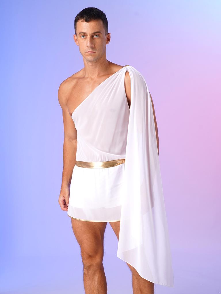 Herrenkostüm für Erwachsene, antikes griechisches römisches Toga-Kostüm, spartanischer Gladiator-Krieger, Cosplay, Halloween-Party, Maskerade, Kostüm