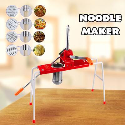 4 Moldes de Prensado Acero Inoxidable Máquina para Hacer Fideos Máquina para Hacer Fideos Masa Pasta Maker Prensa Manual Espagueti Electrodomésticos de Cocina 56 x 17 x 58 cm