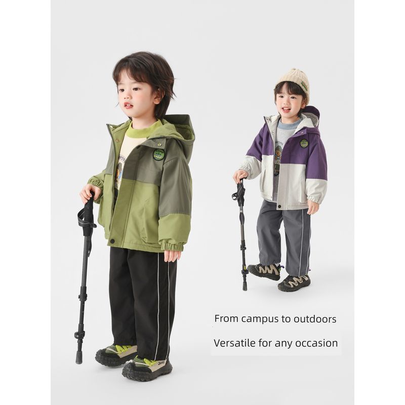 Boys' Mountain Series Waterproof Fleece-Lined Cotton Jacket for Autumn and Winter 2025 New Children's Clothing Windproof Jacket for Kids and Babies