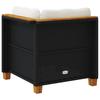 Garden Corner Sofa with Cushions Black Poly Rattan