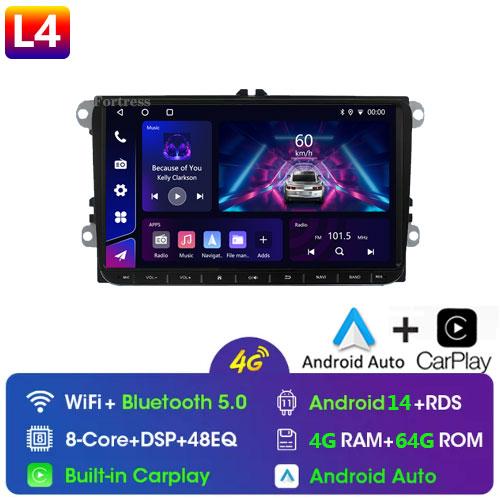 For VW Volkswagen Skoda Octavia Golf 5 6 Touran Passat B6 Polo Jetta 9 Inch Android13 Car Radio GPS 2Din Multimedia Player Wifi