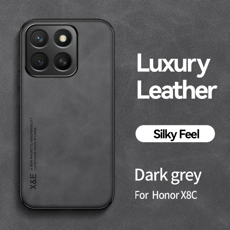 KEYSION Husă Retro de Lux din Piele PU pentru Honor X8c Silicon Moale+PC Rezistentă la Șocuri Husă Spate pentru Telefon pentru Huawei Honor X8c