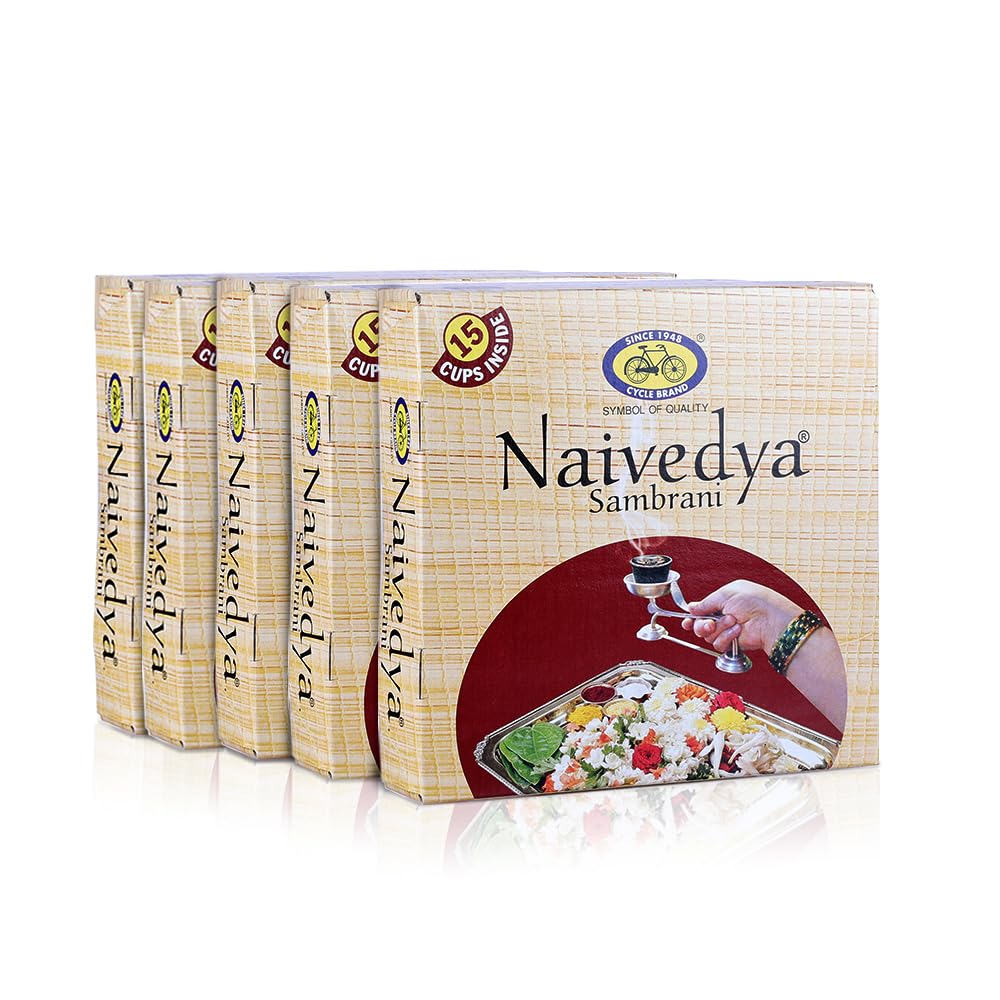 

Cycle Pure Naivedya Sambrani Dhoop Cups для Пуджи Дома Фестивалей с Натуральным Ароматом Гуггула 15 Чашек X 5 Пачек (всего 75 шт.)