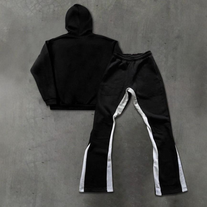Men's Autumn and Winter Letter-printed Hooded Sweater Set, Sweater and Trousers Two-piece Set