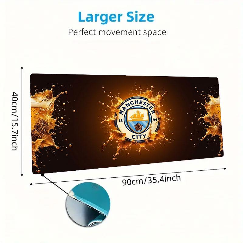 Manchester City F Large Size Mouse Pad Large Gaming Table Cushion Non-slip Laptop Tablet Big Mousepad XXL Mat Mini PC Playmat With Lock edge