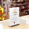 Walnut Acrylic Table Number Stand: A4/A5 Display for Beverages and Advertising