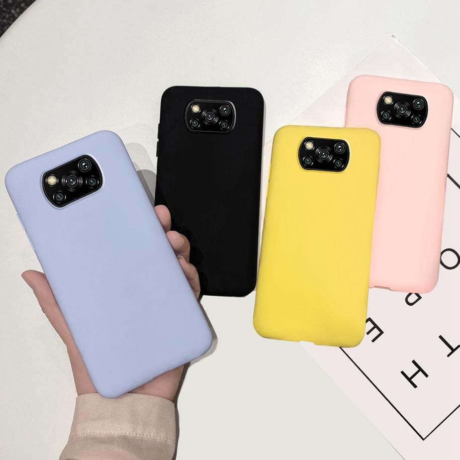 Für Xiaomi Poco X3 Pro Hülle Weiche Matte Flüssigsilikon Stoßfeste Bumper Handyhüllen Für Poco X3 NFC PocoX3 Bonbonfarbe Fundas