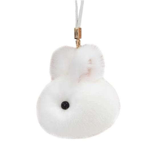

Keychain Imitation Mink Fur Rabbit Charm Key Chain Backpack Car Keys Wallet Lightweight Portable Hanging Ornament белый
