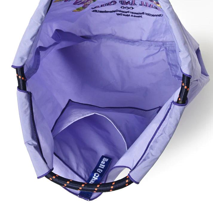 Eco-Friendly Embroidered Nylon Shopping Bag with Butterfly and Flower Designs, Convertible Hand-Held/Shoulder Style.