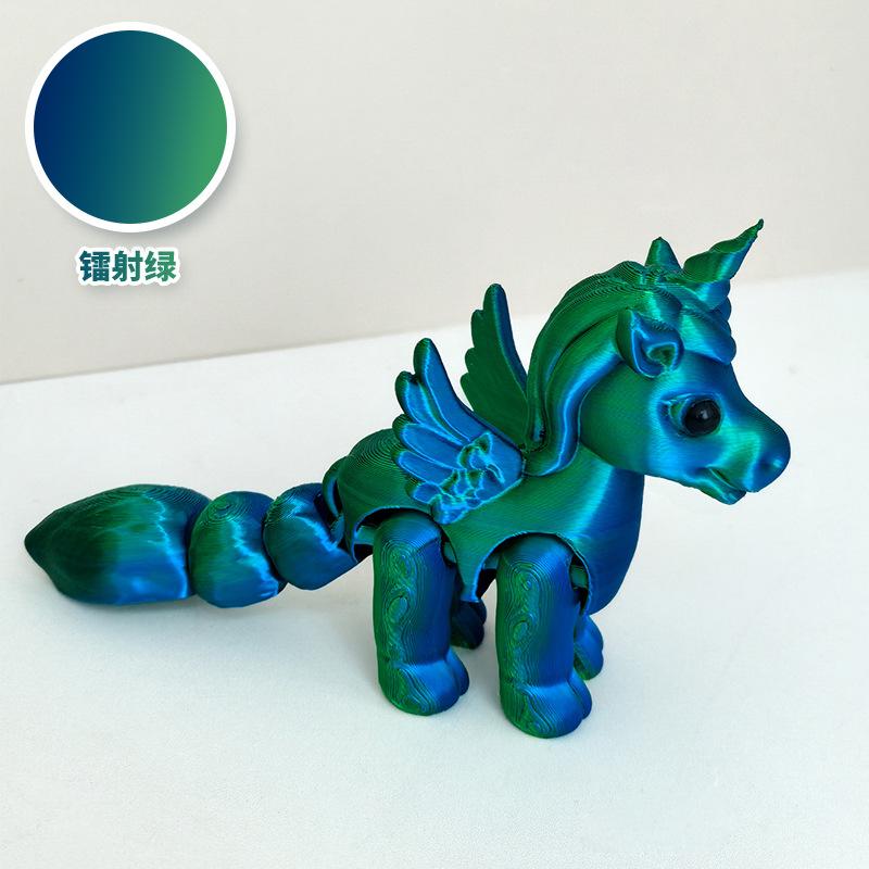 3D Printed Articulated Unicorn Toy Glow In The Dark Eco Friendly Movable Joint Model Creative Gifts Collectible Desk Ornaments
