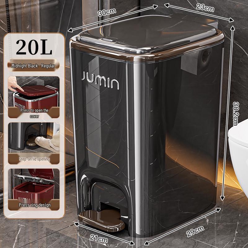 Luxury Pedal Trash Bin with Lid: Hands-Free Operation for Kitchen, Living, Dining, Bedroom