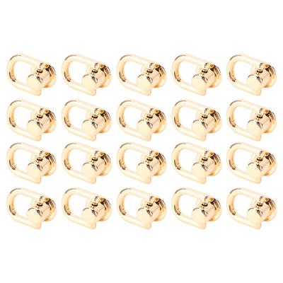 20KS Nýtů s D-kroužkem Kovový šroubovací nýt 16x12mm 360 Stupňů Otočné nýty pro DIY kůži