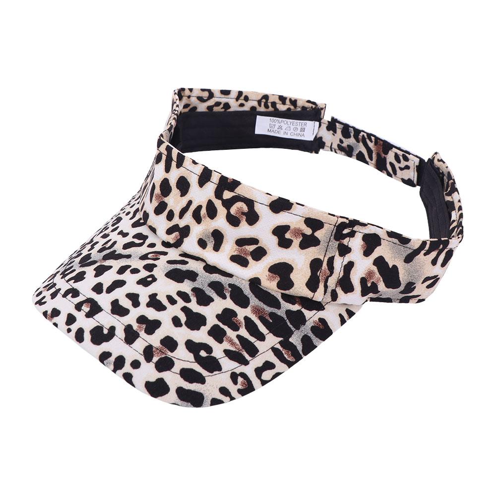 Korean Style Leopard Print Sun Hat Anti-UV Empty Top Sun Protection Hat Peaked Cap Curved Brim Women Sunshade Hat Outdoor