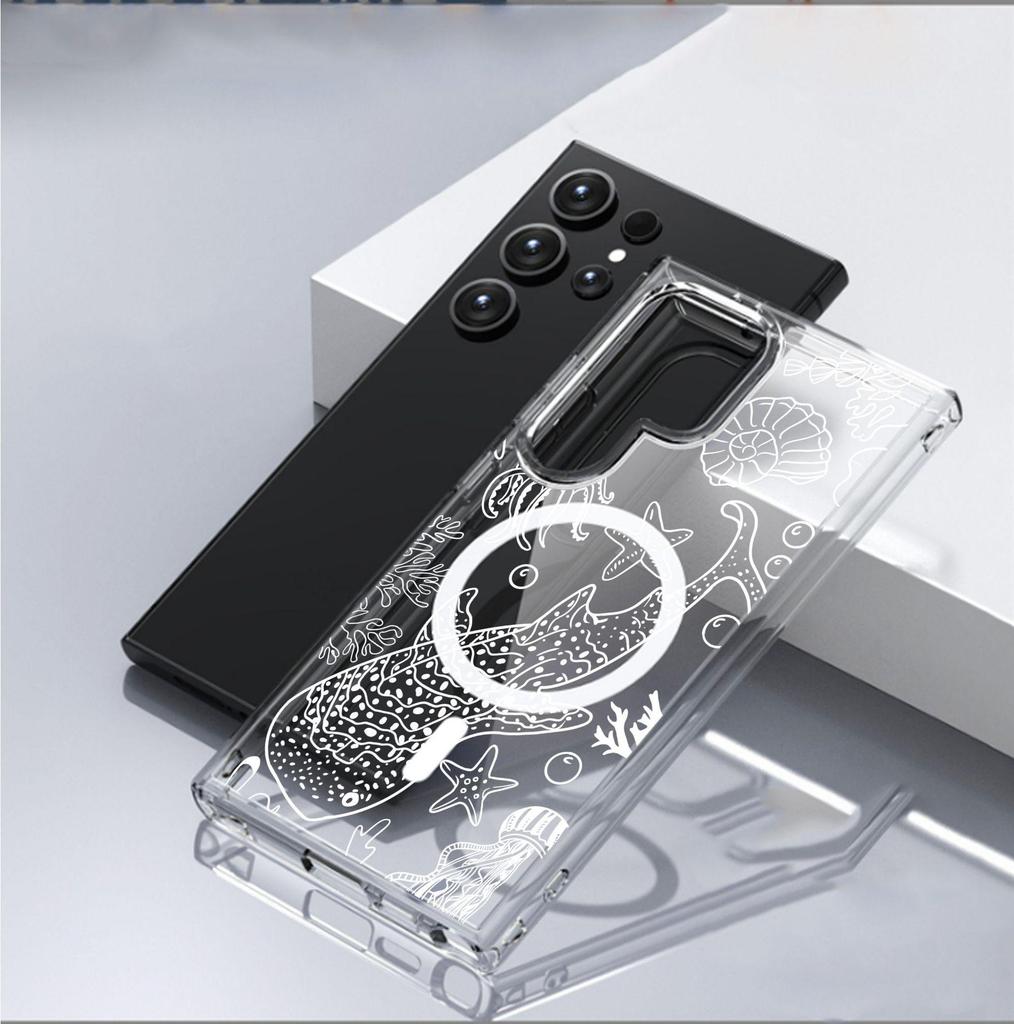 Undersea World Magnetic Transparent Case for iPhone 15/16/17 Pro Max - Full Protection
