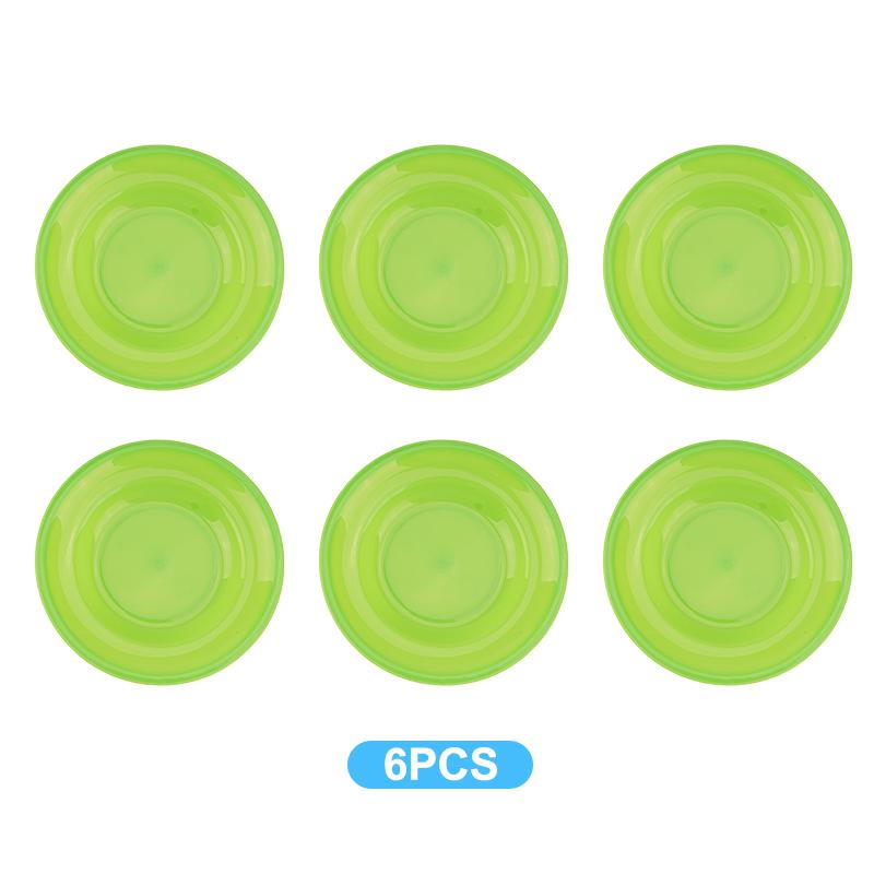 

S-6/9 Pcs Plastic Dinner Plate Dessert Plate Reusable Suitable For Picnic Kitchen Dishwasher Safe Dinner Plate For Home Parties Orange