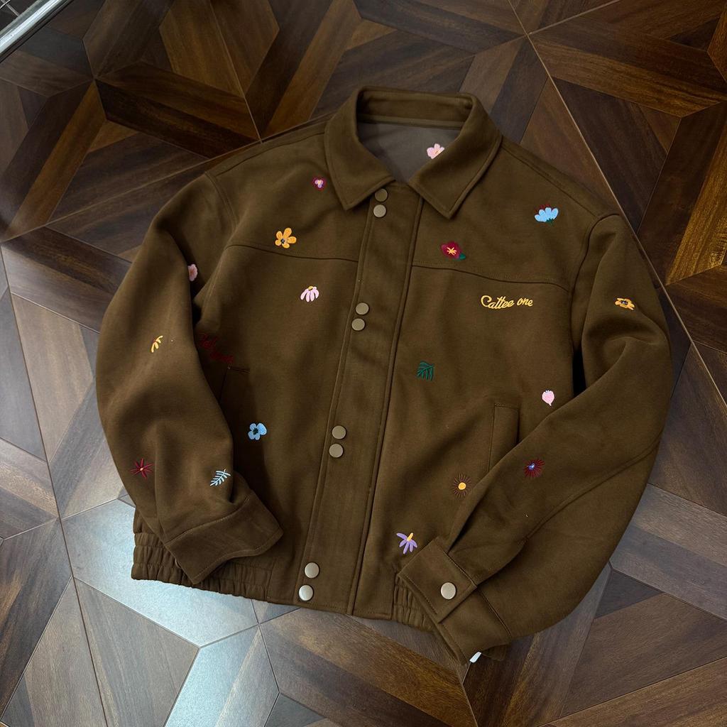 2025 Herbst Guochao Herren Blumenstickerei Retro Hoodie Jacke