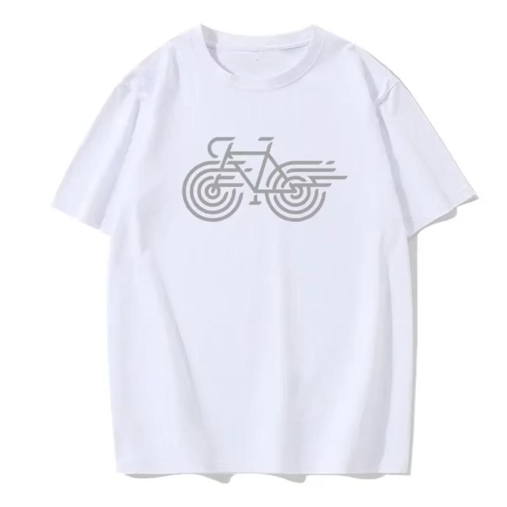 Crew Neck Oversized High-Quality Men'S Simple Bicycle Print T-Shirt Outdoor Sports Quick Drying Short Sleevestreet Men'S T-Shirt