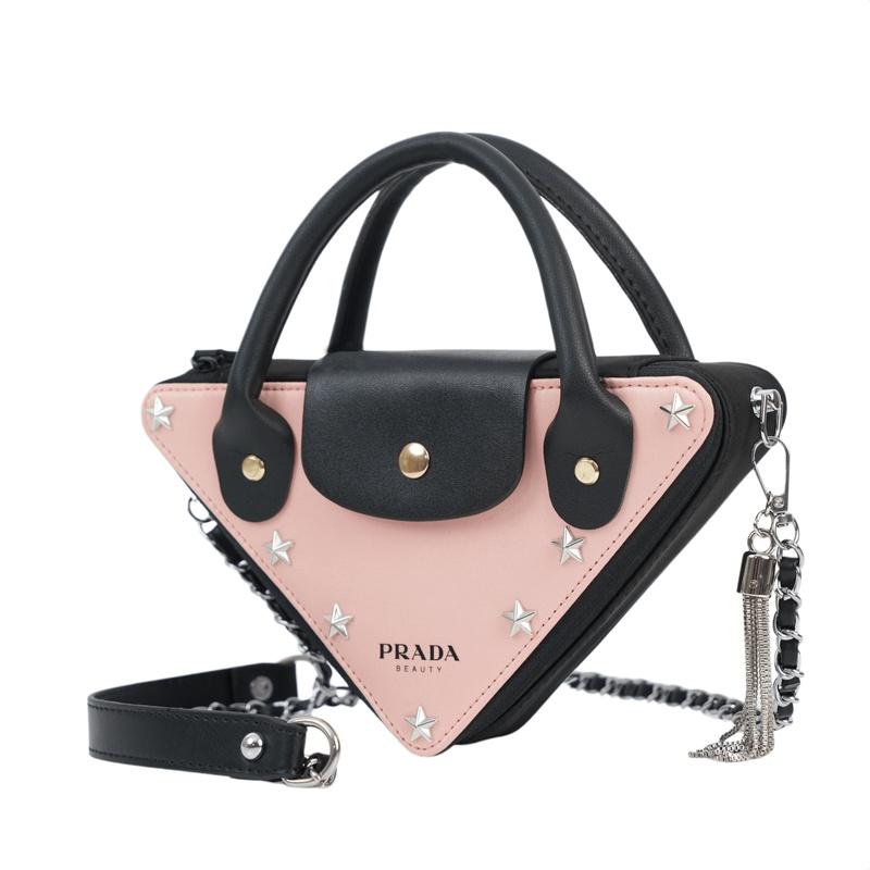 Prada Cosmetic bag/toiletry bag [Customized bag] Star Flash Simple Niche High-end Trendy Commuting Exquisite Fashion Versatile Classic star flash
