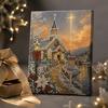 Sparkling Gemstone Kits Christmas Church Faux Pearl Art Kit, Painting DIY 15.75 Round Crafting x 11.81 Inch Beginners Craft for Adults, Relaxing Home